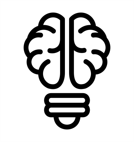 symbol that mixes a brain and a lightbulb to represent fMRI research