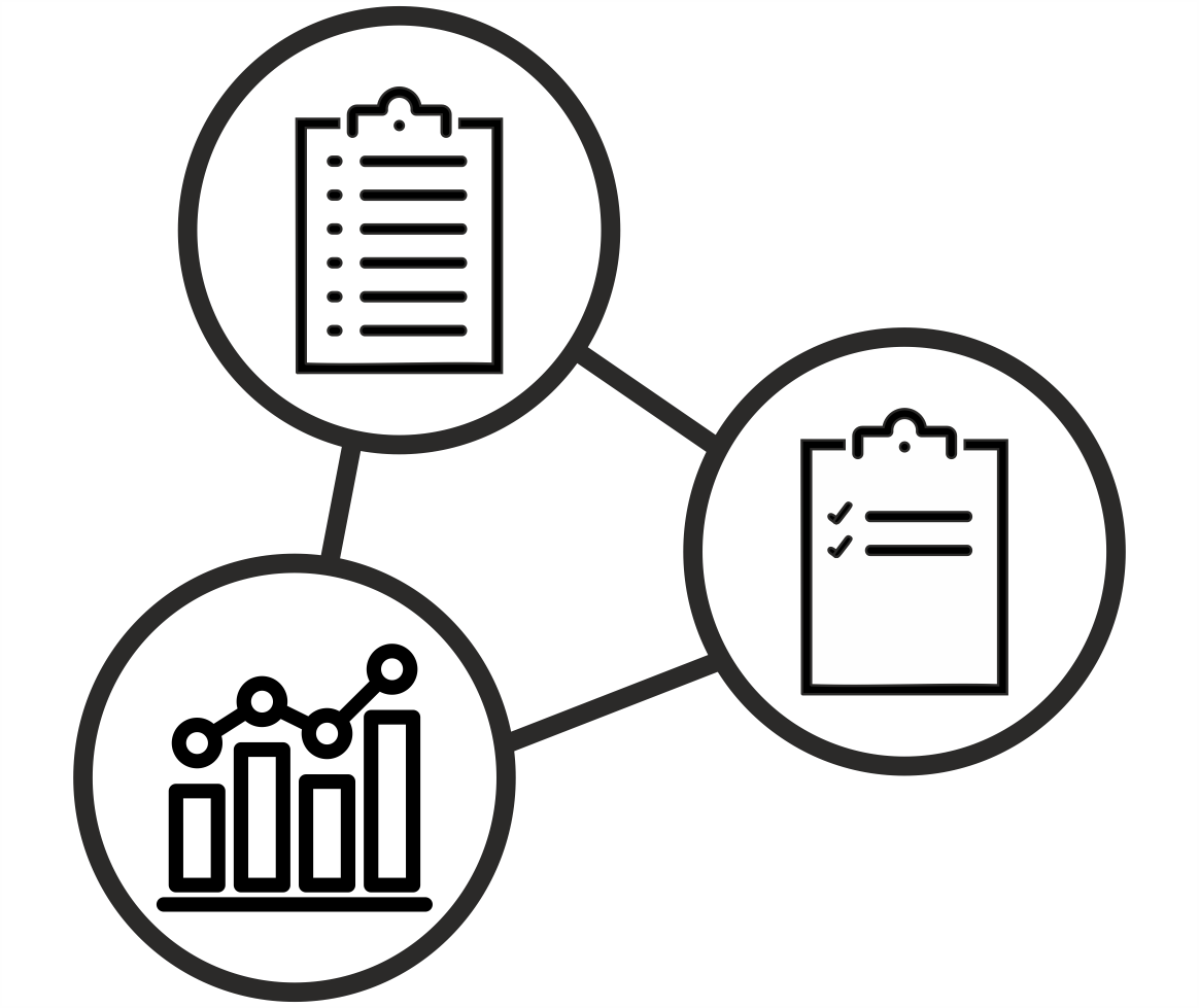 A preregistration, a study protocol, and research data, all connected to each other.